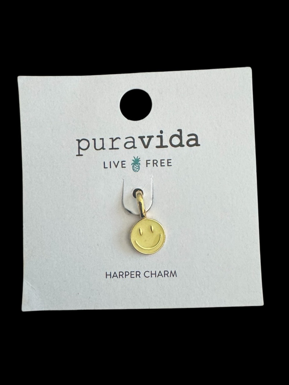 Pura Vida Harper Happy Face Charm